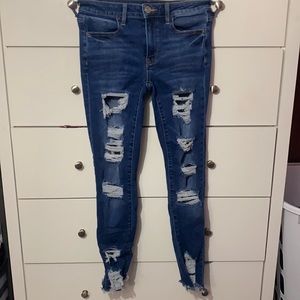 American Eagle Dark wash distressed jeans